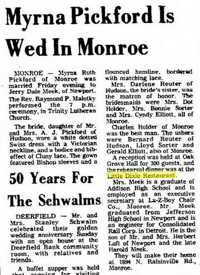 Little Dixie Restaurant - Jul 24 1976 Wedding (newer photo)